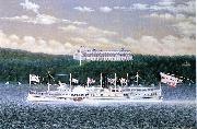James Bard Daniel Drew, Hudson River steamboat built 1861, oil on canvas painting by James Bard. At the time this painting was made, this vessel was no longer ow oil painting reproduction